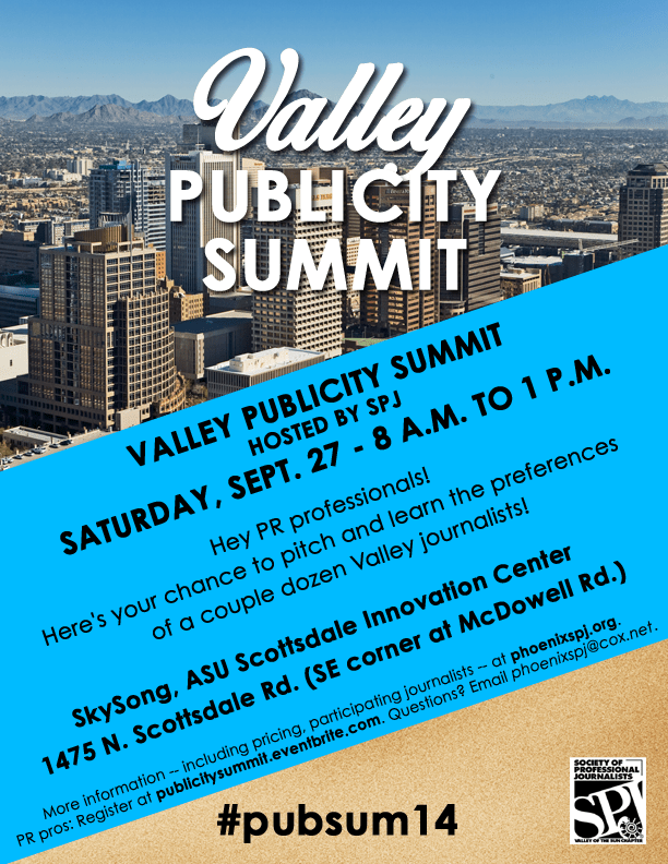 Join us for the Valley Publicity Summit, hosted by SPJ!