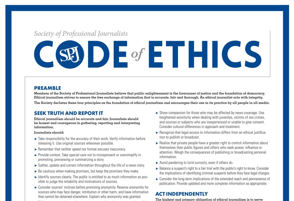 SPJ to review its nearly 100-year-old Code of&nbsp;Ethics